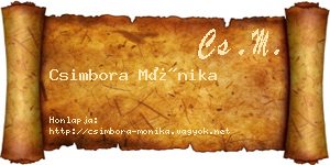 Csimbora Mónika névjegykártya